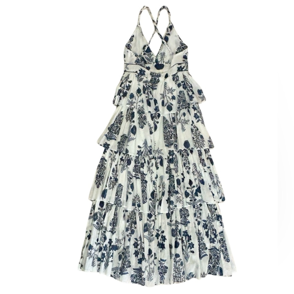 RO’S GARDEN Nevada V-neck Tiered Ruffle Maxi Dress NWT - Picture 4 of 12
